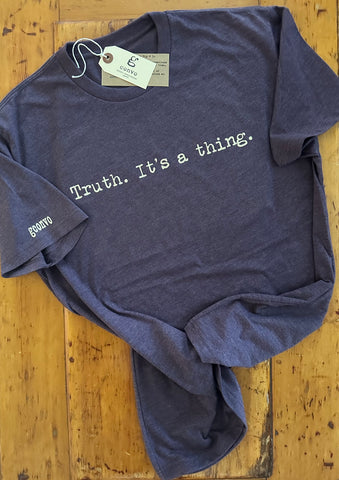 Truth. It's a thing. Short Sleeve Tee, Heather Vintage Purple