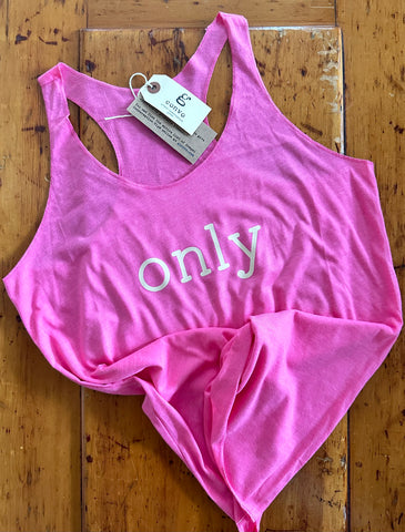 "Only" Jesus Racerback Women's Layering Tank, Pink