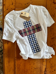 Rugged Cross Tee, White, 100% Cotton, Large