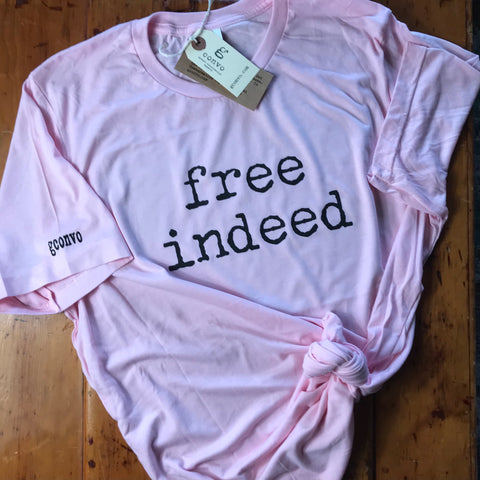 free indeed, Crew Neck Short Sleeve Tee, Pink, Tri-Blend