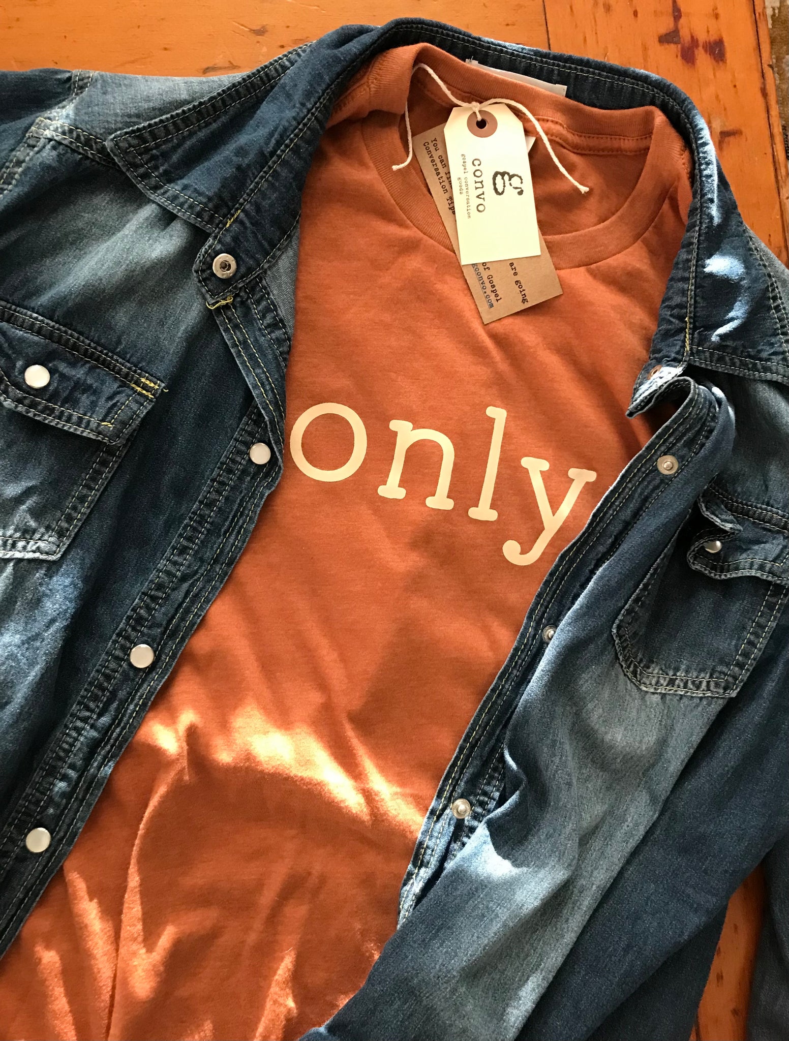 "only" Jesus, Short Sleeve Tee Shirt, Crew Neck, Heather Autumn