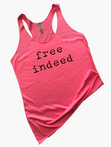 "free indeed" Vintage Pink Racerback Women's Tank